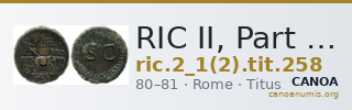 RIC II, Part 1 (second edition) Titus 258 — CANOA