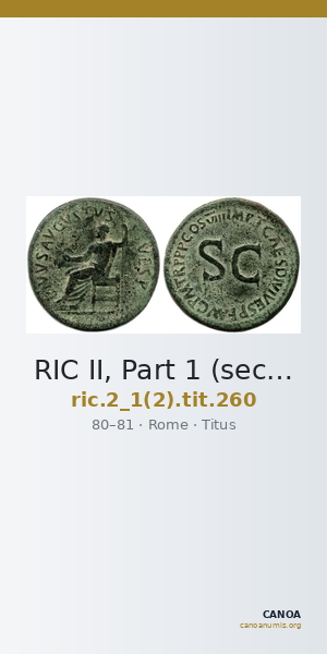 RIC II, Part 1 (second edition) Titus 260 — CANOA