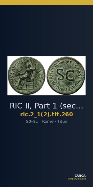 RIC II, Part 1 (second edition) Titus 260 — CANOA