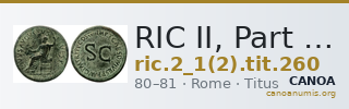 RIC II, Part 1 (second edition) Titus 260 — CANOA