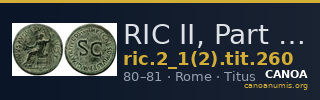 RIC II, Part 1 (second edition) Titus 260 — CANOA