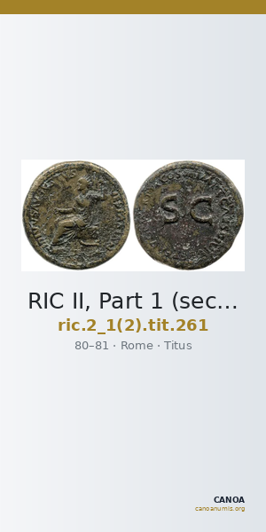 RIC II, Part 1 (second edition) Titus 261 — CANOA