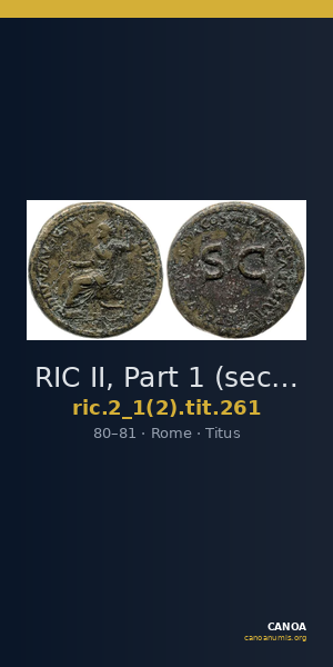RIC II, Part 1 (second edition) Titus 261 — CANOA