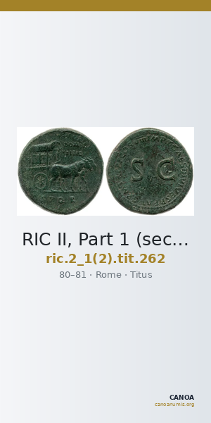 RIC II, Part 1 (second edition) Titus 262 — CANOA