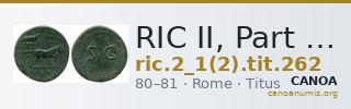 RIC II, Part 1 (second edition) Titus 262 — CANOA