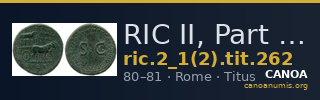 RIC II, Part 1 (second edition) Titus 262 — CANOA