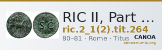 RIC II, Part 1 (second edition) Titus 264 — CANOA