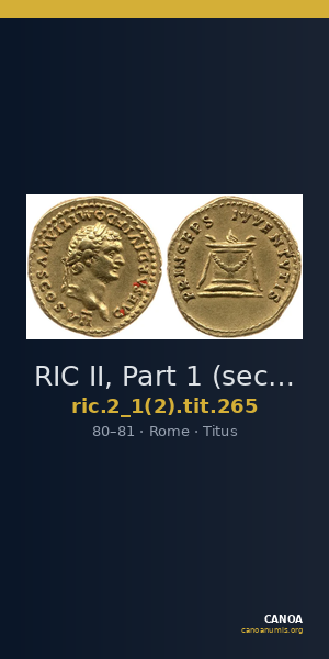RIC II, Part 1 (second edition) Titus 265 — CANOA
