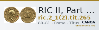 RIC II, Part 1 (second edition) Titus 265 — CANOA