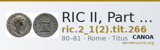 RIC II, Part 1 (second edition) Titus 266 — CANOA