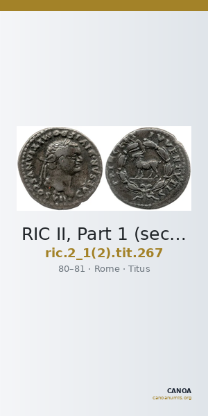 RIC II, Part 1 (second edition) Titus 267 — CANOA