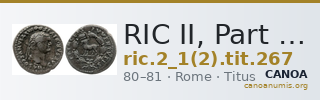 RIC II, Part 1 (second edition) Titus 267 — CANOA