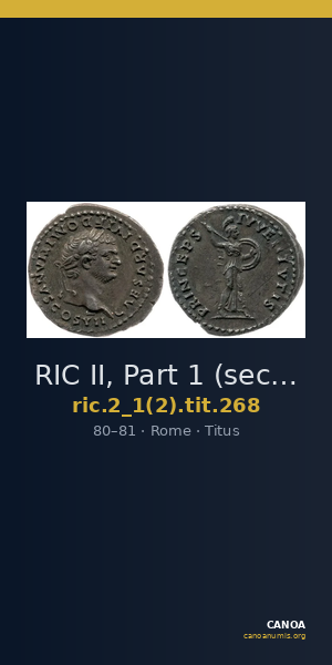RIC II, Part 1 (second edition) Titus 268 — CANOA