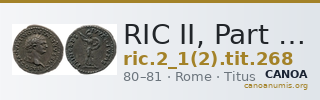 RIC II, Part 1 (second edition) Titus 268 — CANOA