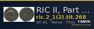 RIC II, Part 1 (second edition) Titus 268 — CANOA
