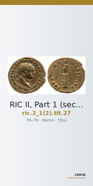 RIC II, Part 1 (second edition) Titus 27 — CANOA