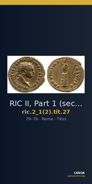 RIC II, Part 1 (second edition) Titus 27 — CANOA