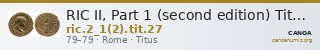 RIC II, Part 1 (second edition) Titus 27 — CANOA