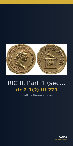 RIC II, Part 1 (second edition) Titus 270 — CANOA