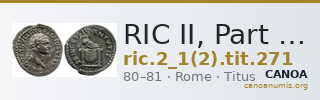 RIC II, Part 1 (second edition) Titus 271 — CANOA