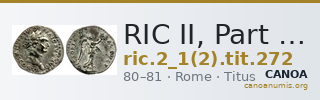 RIC II, Part 1 (second edition) Titus 272 — CANOA