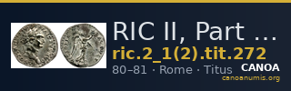 RIC II, Part 1 (second edition) Titus 272 — CANOA