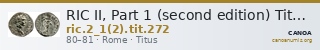 RIC II, Part 1 (second edition) Titus 272 — CANOA