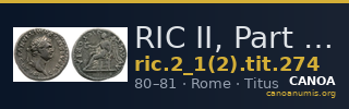 RIC II, Part 1 (second edition) Titus 274 — CANOA