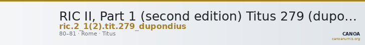 RIC II, Part 1 (second edition) Titus 279 (dupondius) — CANOA