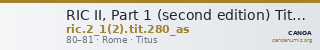 RIC II, Part 1 (second edition) Titus 280 (as) — CANOA