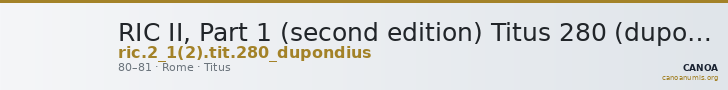 RIC II, Part 1 (second edition) Titus 280 (dupondius) — CANOA