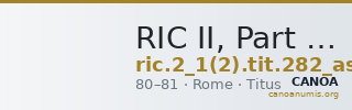 RIC II, Part 1 (second edition) Titus 282 (as) — CANOA