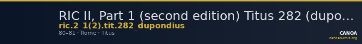 RIC II, Part 1 (second edition) Titus 282 (dupondius) — CANOA