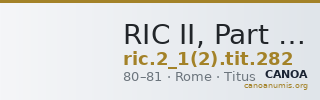 RIC II, Part 1 (second edition) Titus 282 — CANOA