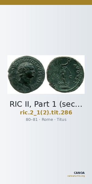 RIC II, Part 1 (second edition) Titus 286 — CANOA