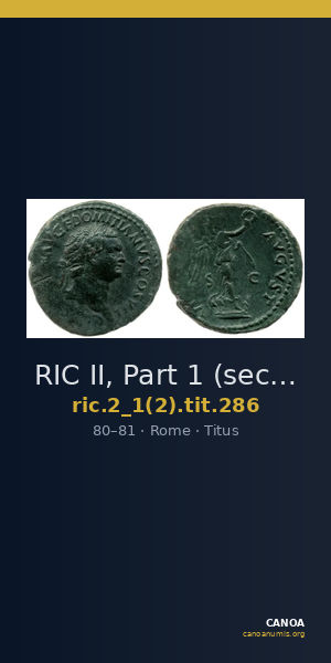 RIC II, Part 1 (second edition) Titus 286 — CANOA