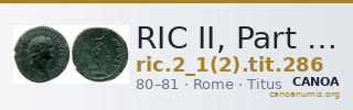 RIC II, Part 1 (second edition) Titus 286 — CANOA