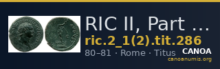 RIC II, Part 1 (second edition) Titus 286 — CANOA