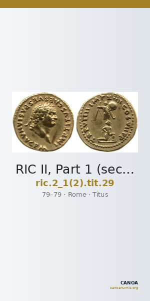 RIC II, Part 1 (second edition) Titus 29 — CANOA
