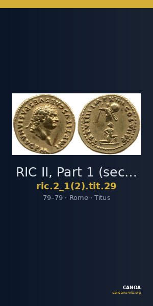 RIC II, Part 1 (second edition) Titus 29 — CANOA