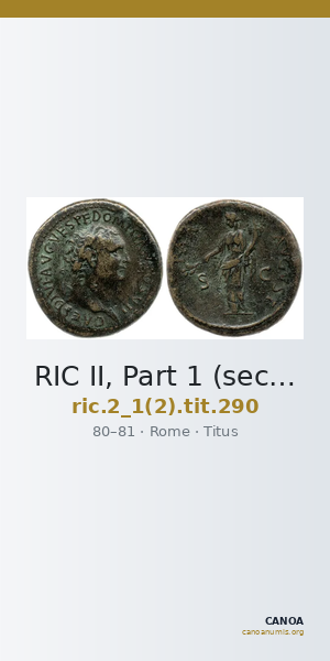 RIC II, Part 1 (second edition) Titus 290 — CANOA