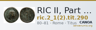 RIC II, Part 1 (second edition) Titus 290 — CANOA