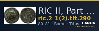 RIC II, Part 1 (second edition) Titus 290 — CANOA