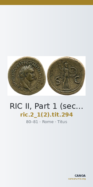 RIC II, Part 1 (second edition) Titus 294 — CANOA