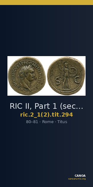 RIC II, Part 1 (second edition) Titus 294 — CANOA