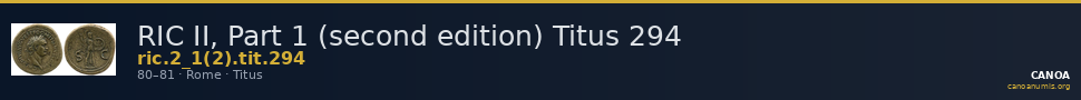 RIC II, Part 1 (second edition) Titus 294 — CANOA