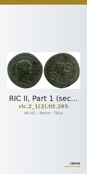 RIC II, Part 1 (second edition) Titus 295 — CANOA