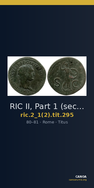 RIC II, Part 1 (second edition) Titus 295 — CANOA