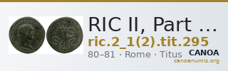 RIC II, Part 1 (second edition) Titus 295 — CANOA