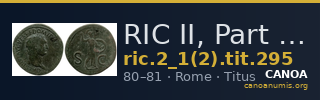 RIC II, Part 1 (second edition) Titus 295 — CANOA